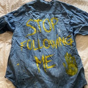 Hand painted jean oversized jacket